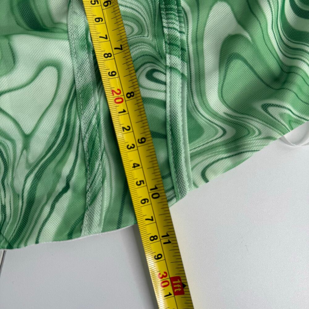 Princess Polly Swirled Green Cropped Tank Top Size 12 Festival Retro Summer - Picture 7 of 7